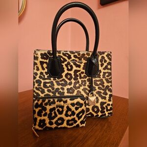 Michael Kors Leopard Print Satchel and Wallet